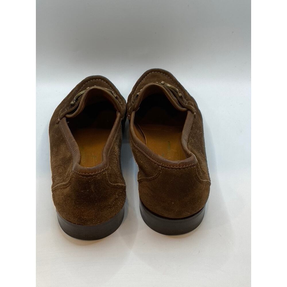SALVATORE FERRAGAMO Men's Brown Vintage Round Toe Slip-On Leather Loafers SZ 5.5 - Picture 8 of 12